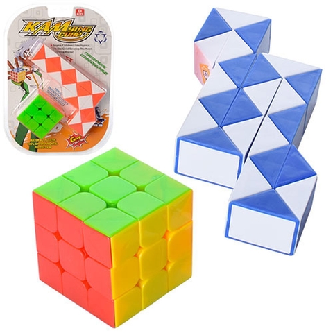 Игра T1157-4 (120шт) головоломка, змейка, кубик Рубика, 2 цвета, в слюде, 19,5-27,5-6см