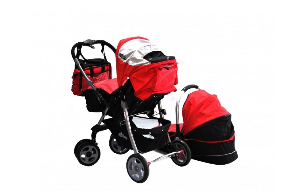 Коляска NeoBaby 2 в 1 NB 704, красная