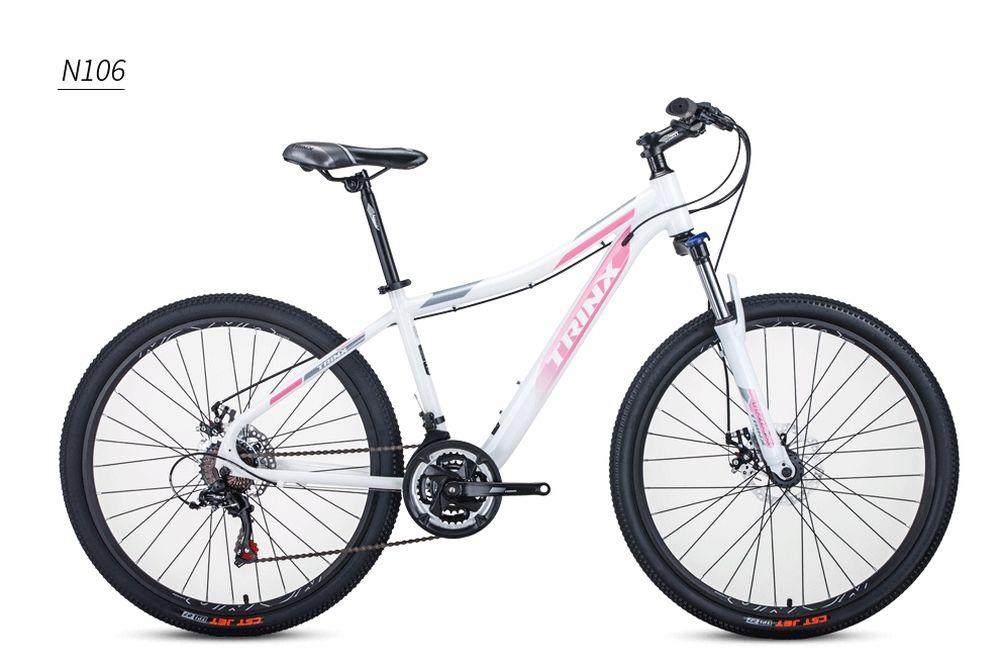 Велосипед 26" TRINX N106 Nana, DD рама-15.5" AL, White-Pink-Grey