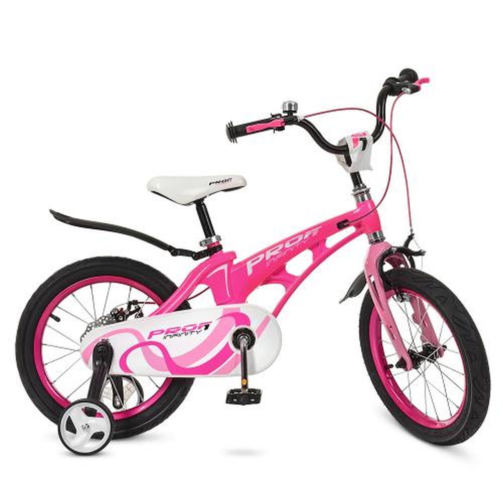 Велосипед детский PROF1 14д.LMG14203 (1шт) Infinity,магнез.рама,малиново-розов.,звонок,доп.кол