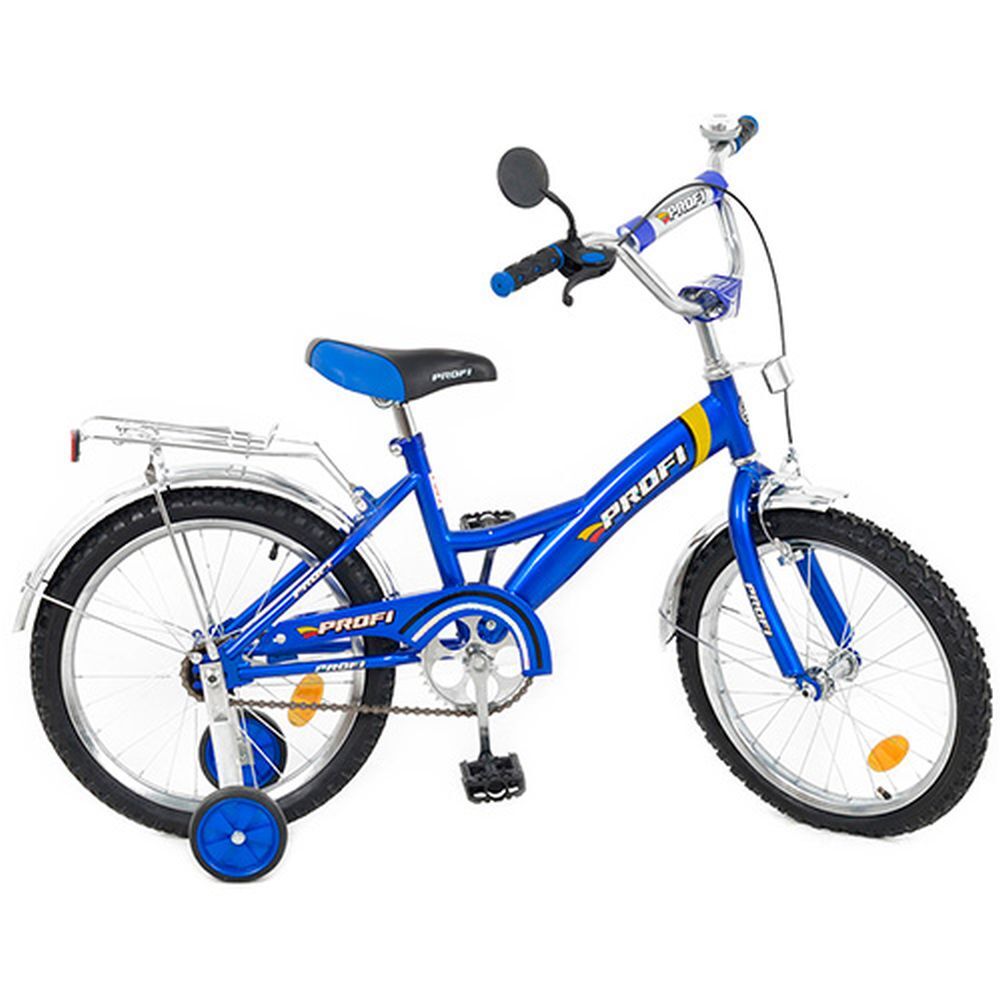 Велосипед PROFI детский 18 д. P 1833 (1шт) синий, звонок,приставные колеса