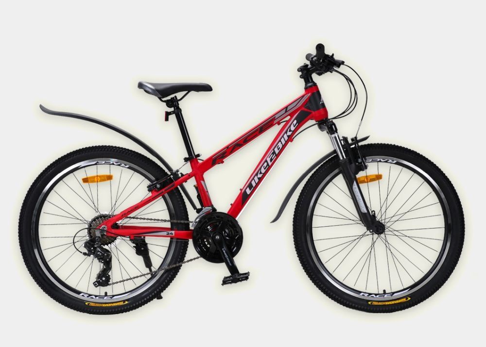 Велосипед 24" A202408 (1шт) Like2bike Race, красный матовый,рама алюм.12",21-ск, V-brake, сборка 85%