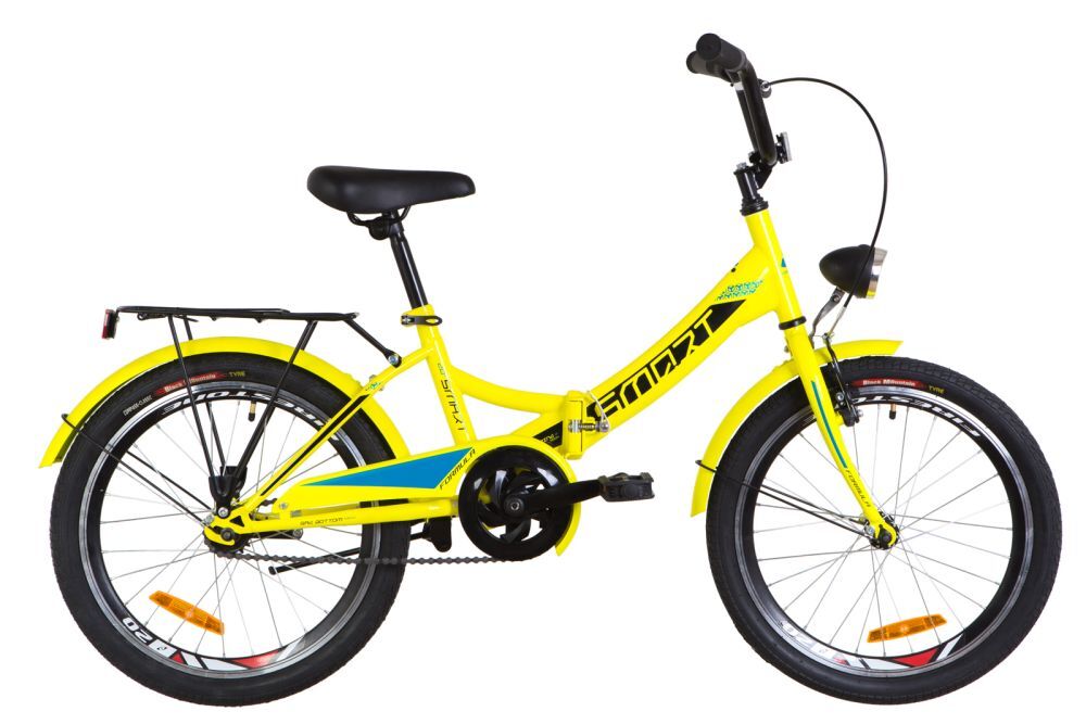 Велосипед 20" Formula SMART (OPS-FR-20-039), Vbr рама-13" St с багажником зад St, с крылом St, с фонарём 2019 желтый