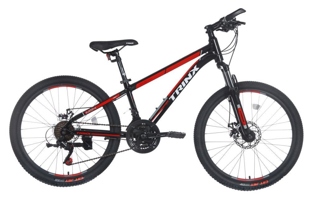 Велосипед 24" TRINX M114, DD рама-12.5" AL, Black-Red-Grey