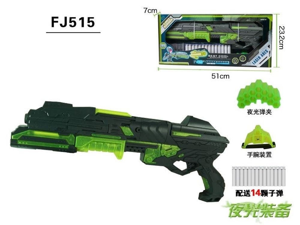 Бластер FJ515 с мягк.пульками батар.свет.кор.51*8*23 /18/