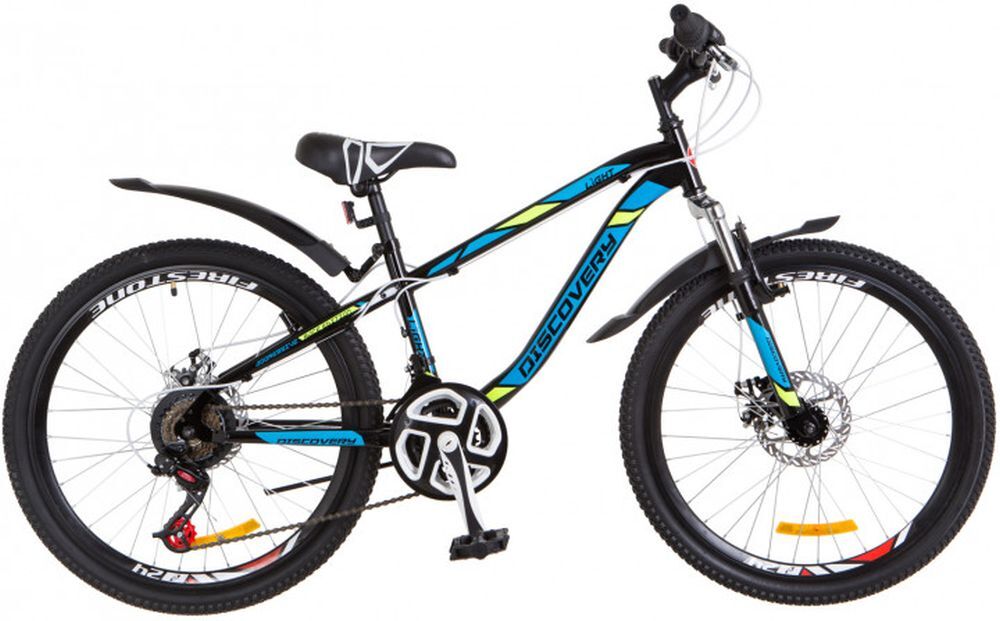 Велосипед 24" Discovery LIGHT (RET-DIS 24-029), AM 14G  DD  рама-13" St черно-синий  с крылом Pl 2019