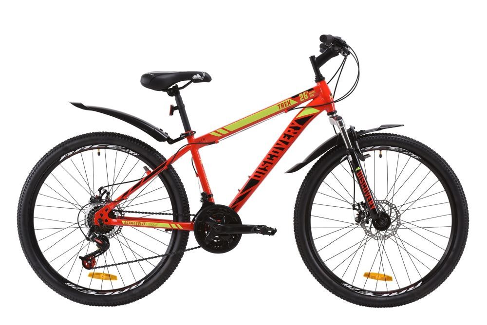 Велосипед 26" Discovery TREK (OPS-DIS-26-159), AM DD рама-13" St с крылом Pl 2019 красный акцент с синим