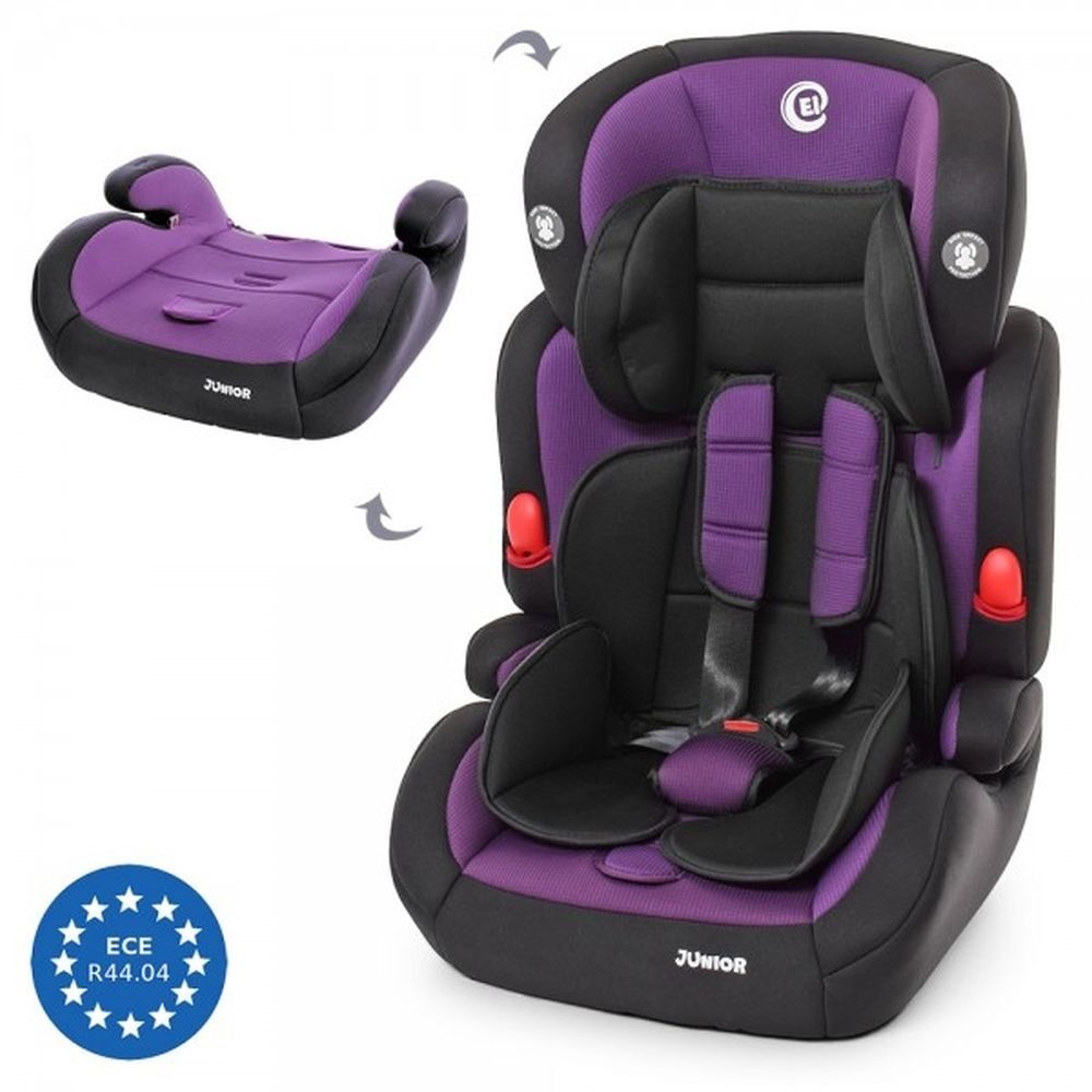 Автокресло ME 1008 JUNIOR Purple (1шт) детское,2в1,группа1-2-3(9-36кг),5точ.рем,рег.подг,черн-фиолет