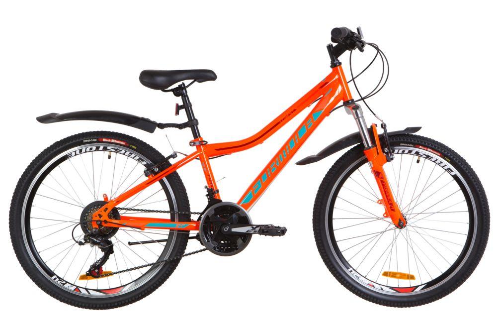Велосипед 24" FOREST (OPS-FR-24-147),  AM Vbr рама-12,5" St с крылом Pl 2019 оранжево-бирюзовый