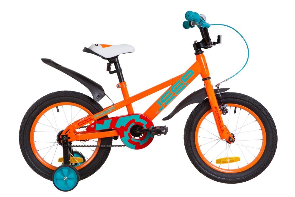 Велосипед 16" Formula JEEP (OPS-FRK-16-068), 14G рама-8,5" St оранжево-бирюзовый  с крылом Pl 2019