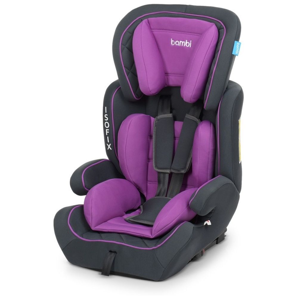 Автокресло детское M 4250 Purple (2шт) группы 1,2,3 с изофикс, серо-фиолет.