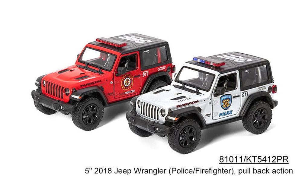 Модель KT5412WPR Jeep Wrangler Police/Firefighter метал.инерц.откр.дв.кор. /96/