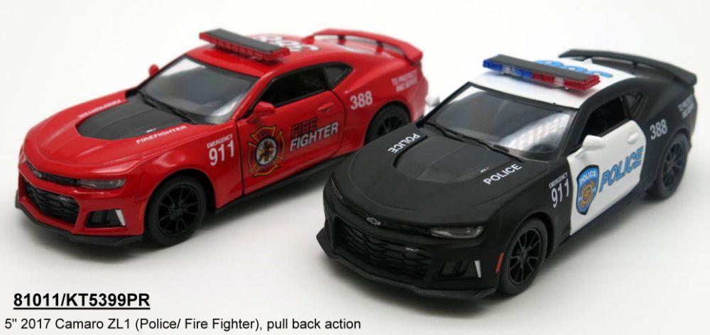 Модель легковая KT5399WPR 5" 2017 Camaro ZL1 Police/FireFighter метал.инерц.откр.дв.2в.кор./96/