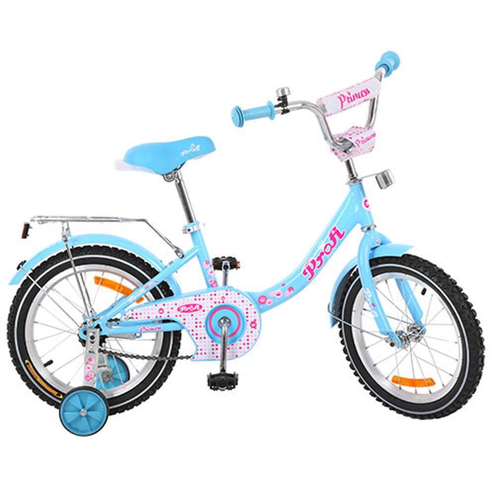 Велосипед детский PROF1 18д. G1812 (1шт) Princess,голубой,звонок,доп.колеса