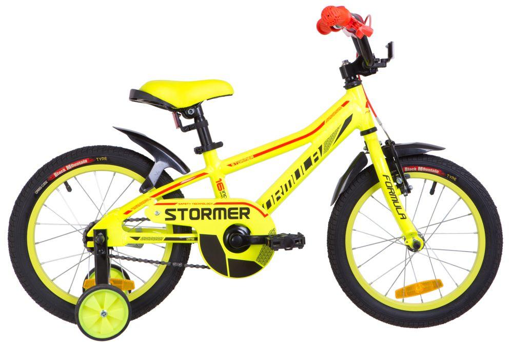 Велосипед 16" Formula STORMER (OPS-FRK-16-083), рама-8,5" Al с крылом Pl 2019 желтый