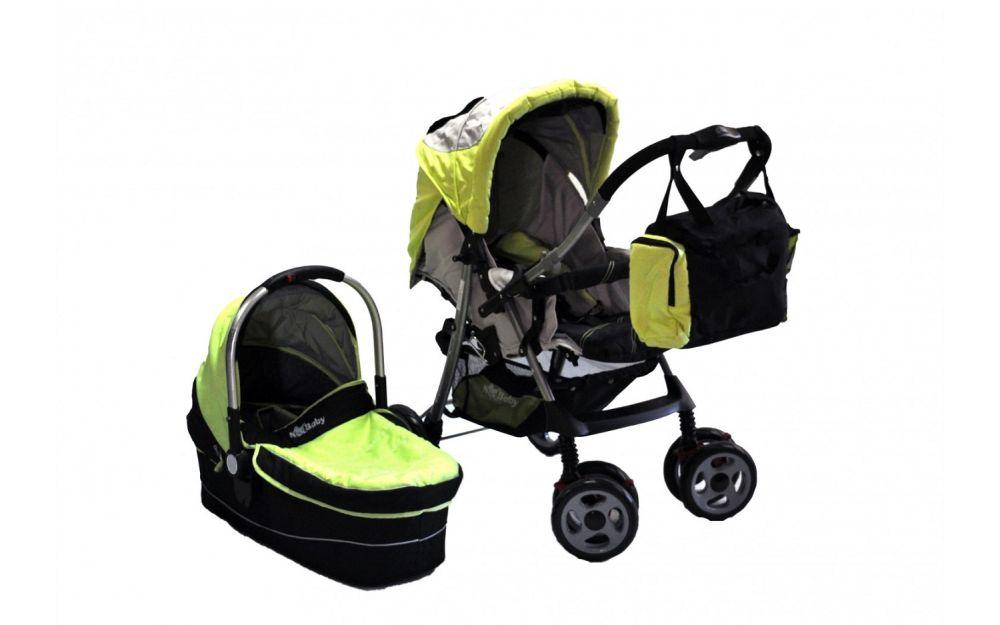 Коляска NeoBaby 2 в 1 NB 704, зеленая