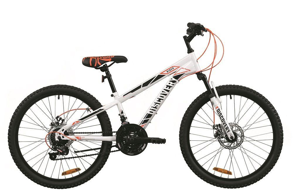 Велосипед ST 24" Discovery RIDER (OPS-DIS-24-202), AM DD рама-11,5" бело-красный с серым 2020