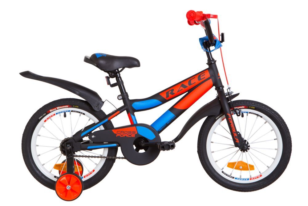Велосипед 16" Formula RACE (OPS-FRK-16-075), рама-9" St с крылом Pl 2019 черно-оранжевый с синим (м)