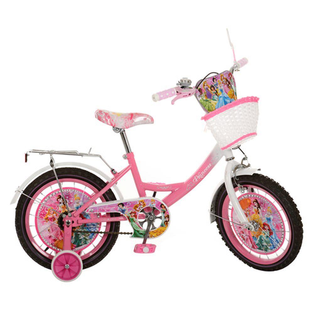 Велосипед детский мульт 16д. PS165 (1шт) DP,розово-белый,зеркало,звонок,корзина,в кор-ке,69-41-16см