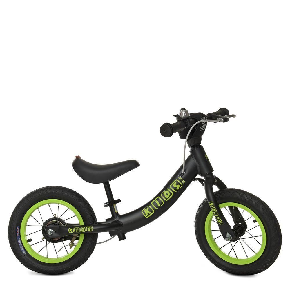 Беговел 12" PROFI KIDS W1202-3, кол.рез,алюм.обод,рама,руль,торм,эксц,фикс.рул,зв,чер