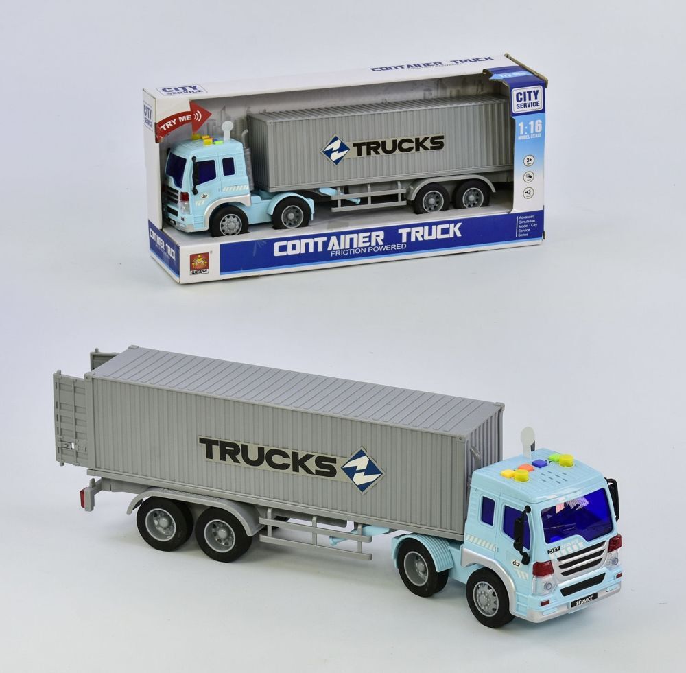 Машина Трейлер грузовой WY 575 A (18) инерция, свет, звук, в коробке [Коробка]