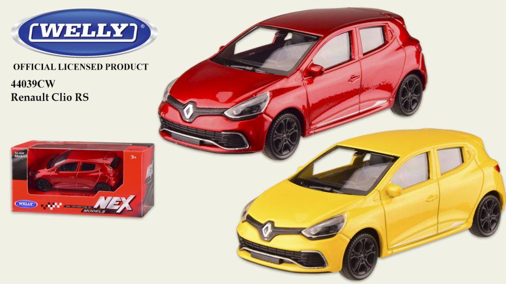 Машина метал 44039CW, "WELLY"1:43 RENAULT CLIO RS,2 цвета,в кор.13*6*5,5см, р-р игрушки – 9.5*4*3.5 см