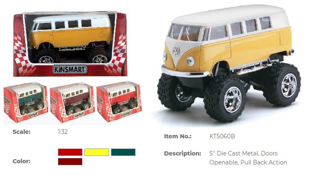 Модель автобус 5'' KT5060WB VOLKSWAGEN CLASSICAL (OFF ROAD) метал.інерц.відкр.дв.4кол.кор./96/