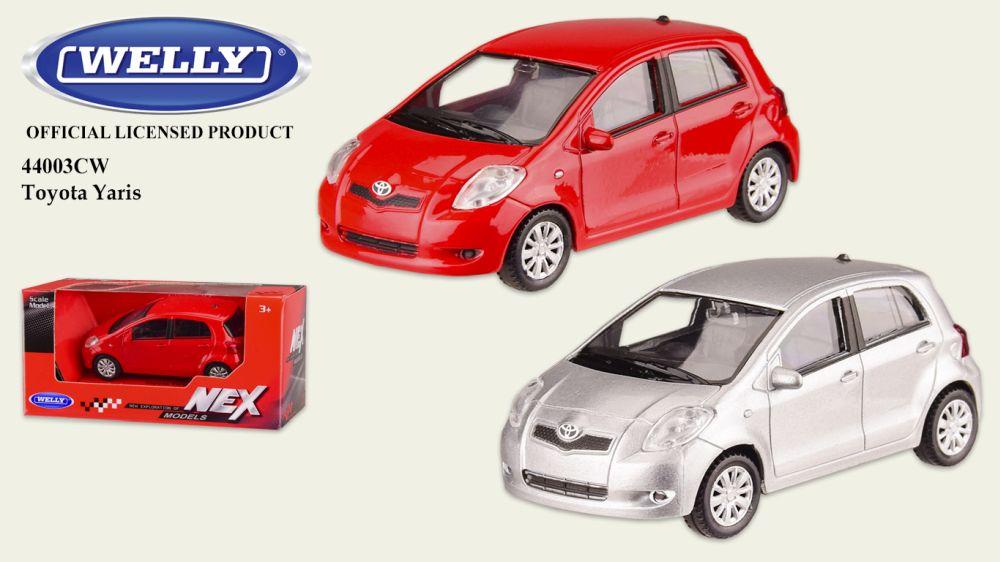 Машина метал 44003CW, "WELLY"1:43 TOYOTA YARIS,2 цвета,в кор.13*6*5,5см, р-р игрушки – 8.5*3.8*3.5 см