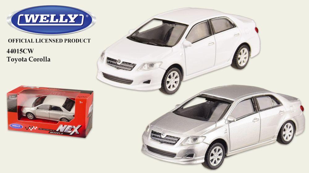 Машина метал 44015CW, "WELLY"1:43 TOYOTA COROLLA,2 цвета,в кор.13*6*5,5см, р-р игрушки – 10*4*3.5 см