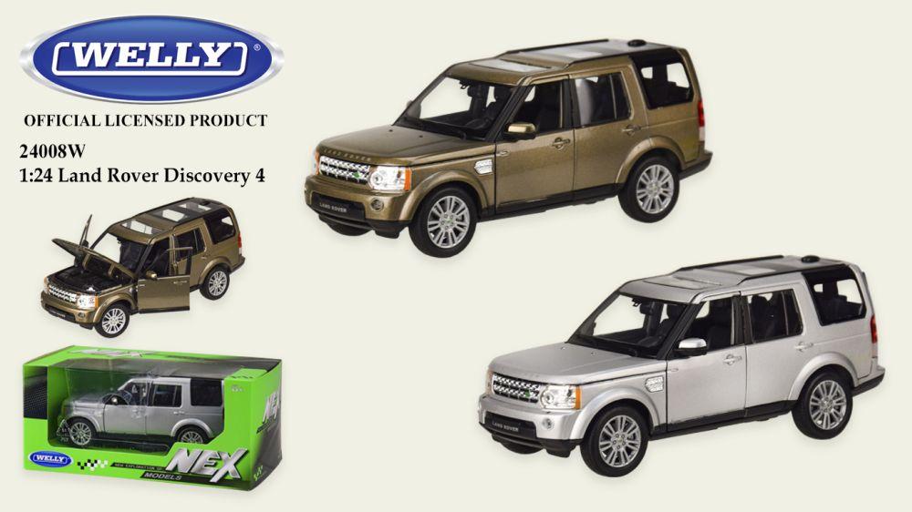 Машина метал 24008W, "WELLY"1:24 LAND ROVER DISCOVERY 4,откр.двери,капот,2 цвета,в кор.23*11*10 см, р-р игрушки – 19*7.5*7.5