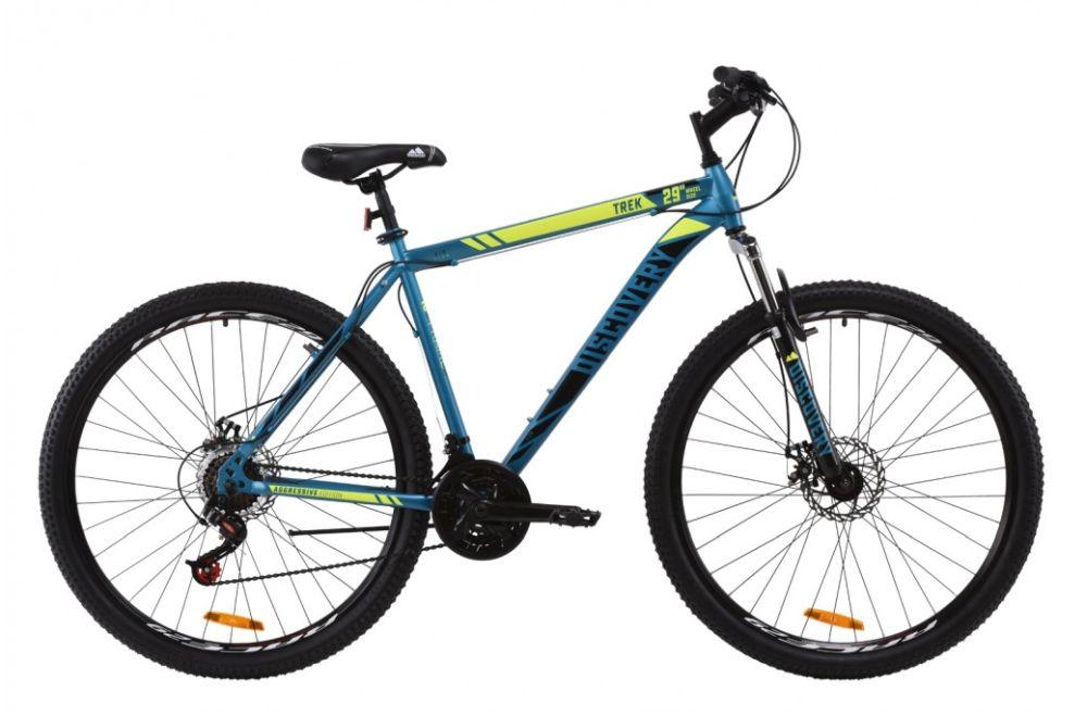 Велосипед 29" Discovery TREK (OPS-DIS-29-059), ST AM DD рама-21" малахитовый с желтым (м) 2020