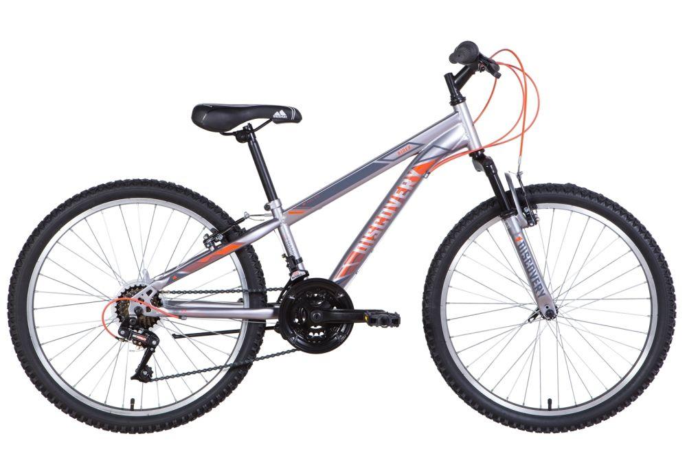 Велосипед 24" Discovery RIDER (OPS-DIS-24-264), AM Vbr ST рама-11,5" серебристо-оранжевый (м) 2021