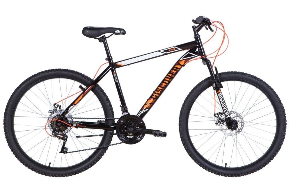 Велосипед 26" Discovery RIDER (OPS-DIS-26-423), AM DD ST рама-18" черно-оранжевый 2021