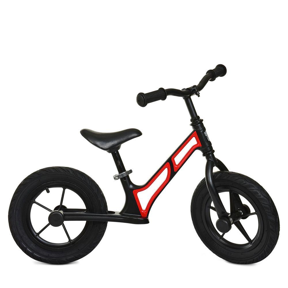 Беговел  12" PROFI KIDS HUMG1207A-1, магн.рама,кол.рез,алюм.обод,эксцен.сид,SKD50%,чер-кр