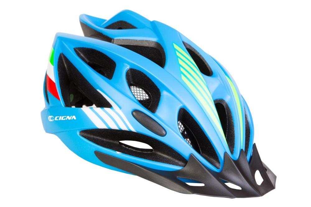 Шлем велосипедный с козырьком СIGNA WT-036 синий М (56-58см)