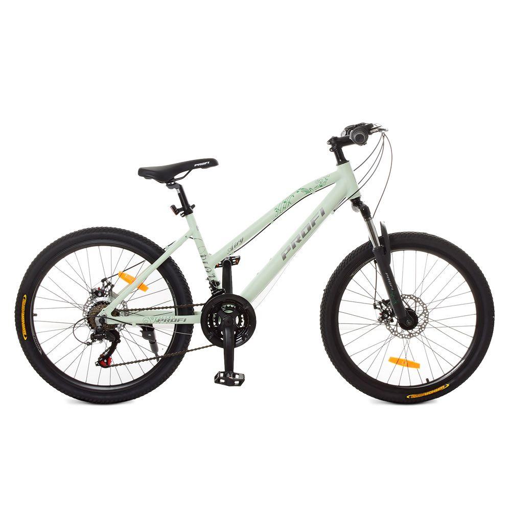 Велосипед 24" PROFI G24AIRY A24.1,алюм.рама 15",SHIMANO 21SP,алюм.DB,CS TZ500,бело-зеленый