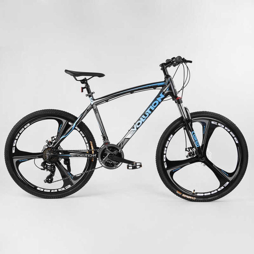 Велосипед 26" CORSO «Evolution» 32581, AL-рама, обладнання Shimano, 21 швидкість, литі диски, зібран на 75%