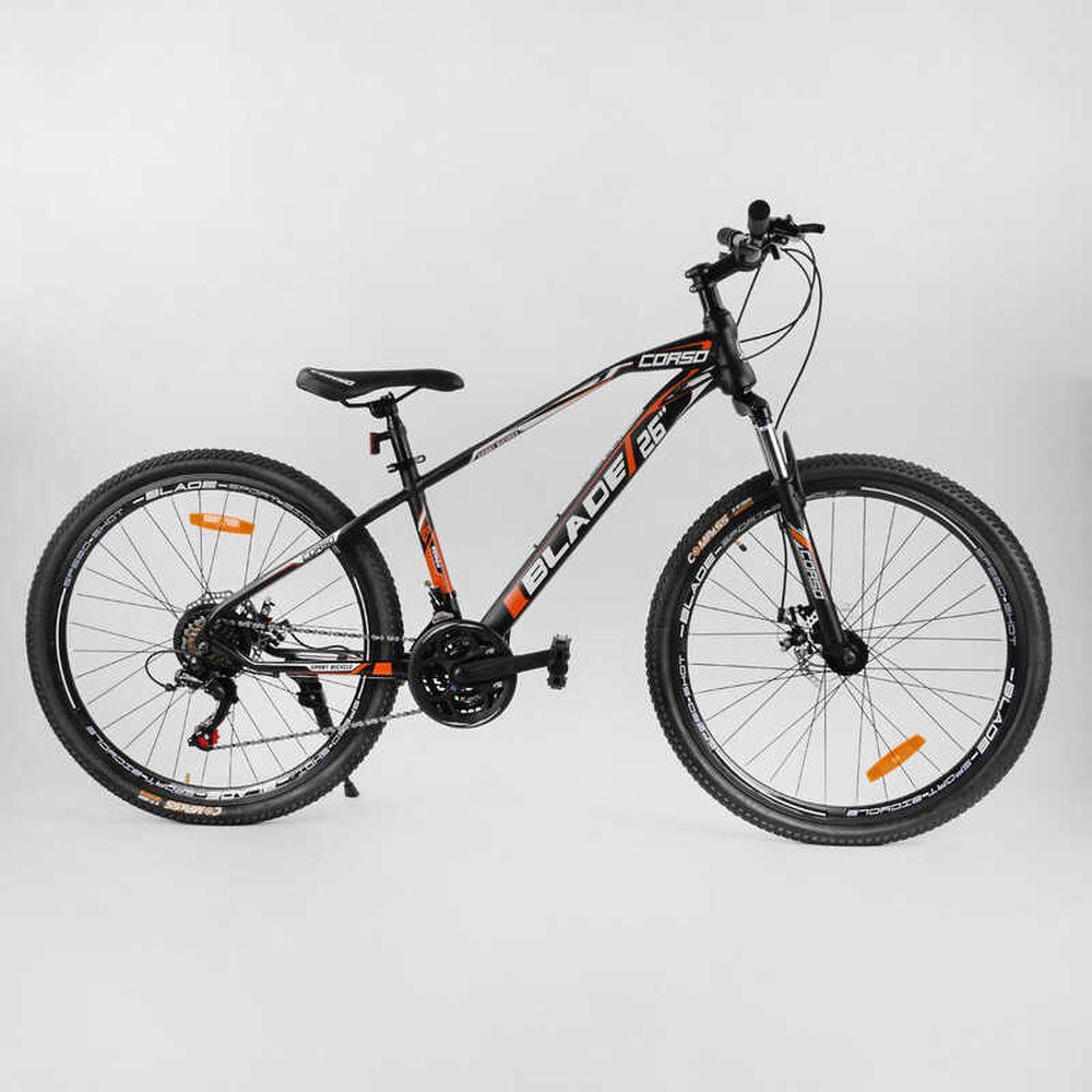 Велосипед 26" CORSO «BLADE» 40763, рама металлическая, оборудование Shimano 21 скорость, собран на 75%