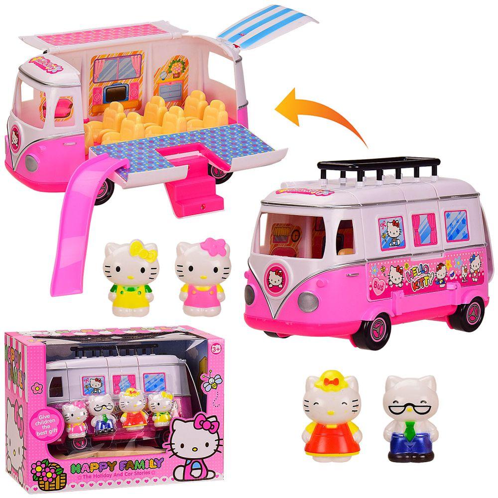 Игровой набор Hello Kitty HAPPY FAMILY TM551, автобус, герои, в кор.  28*15.5*20