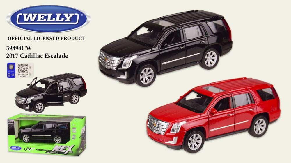 Машина метал 39894CW, "WELLY"1:32 CADILLAC ESCALADE,откр.двери,2 цвета,в кор.18*8*8 см, р-р игрушки – 15*5.5*5.5 см