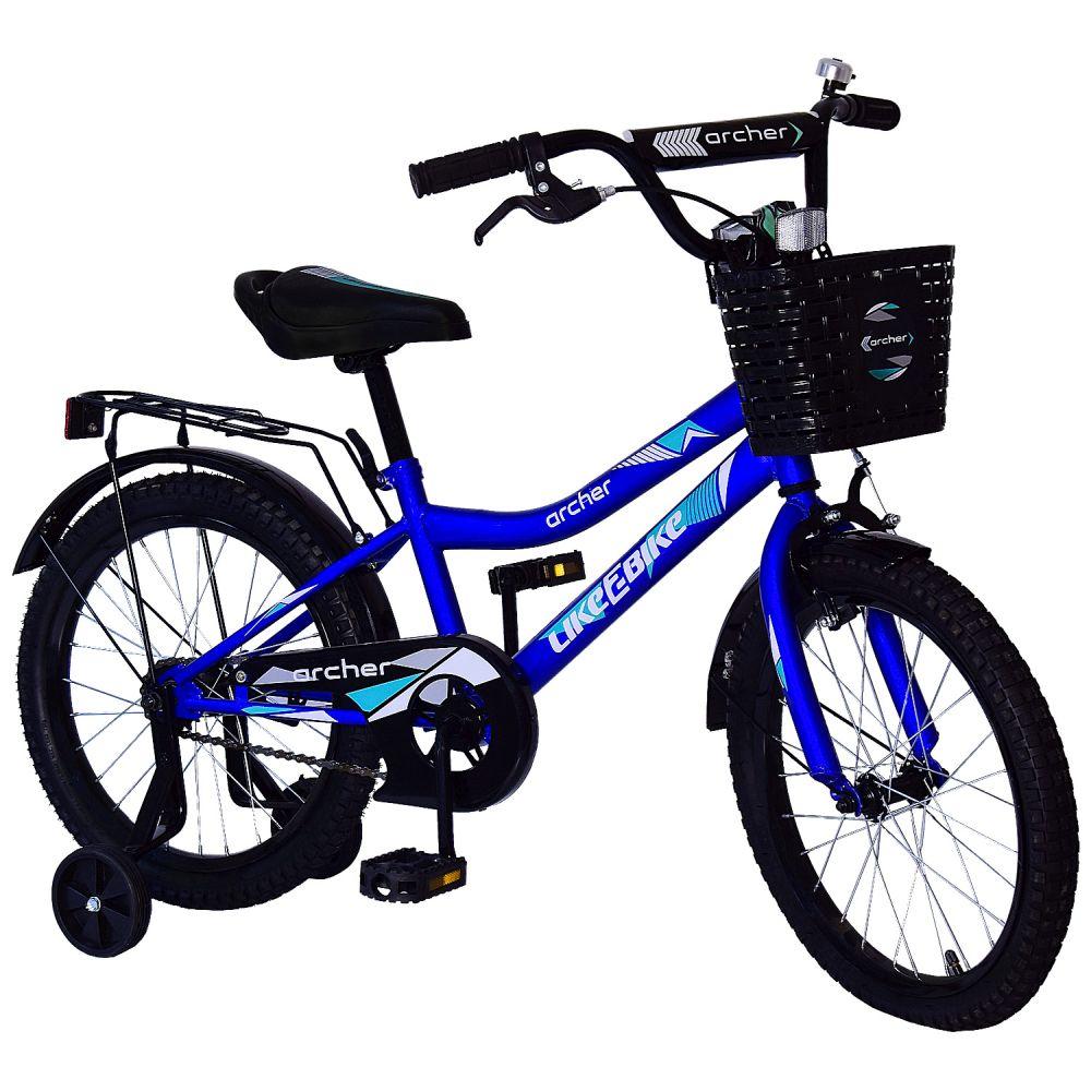 Велосипед 18" Like2bike Archer 211815, синий, рама сталь, со звонком, руч.тормоз, сборка 75%