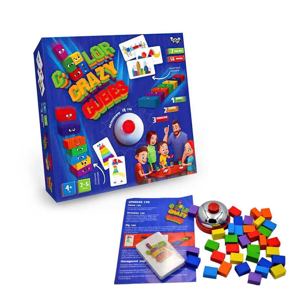 Розвиваюча настільна гра "Color Crazy Cubes" (УКР) (10) CCC-02-01U "Danko Toys"