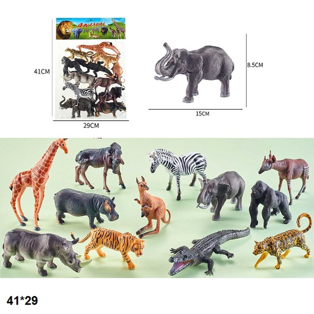 Дикі тварини 050-24 гум.12шт.в кул.41*29 /60/