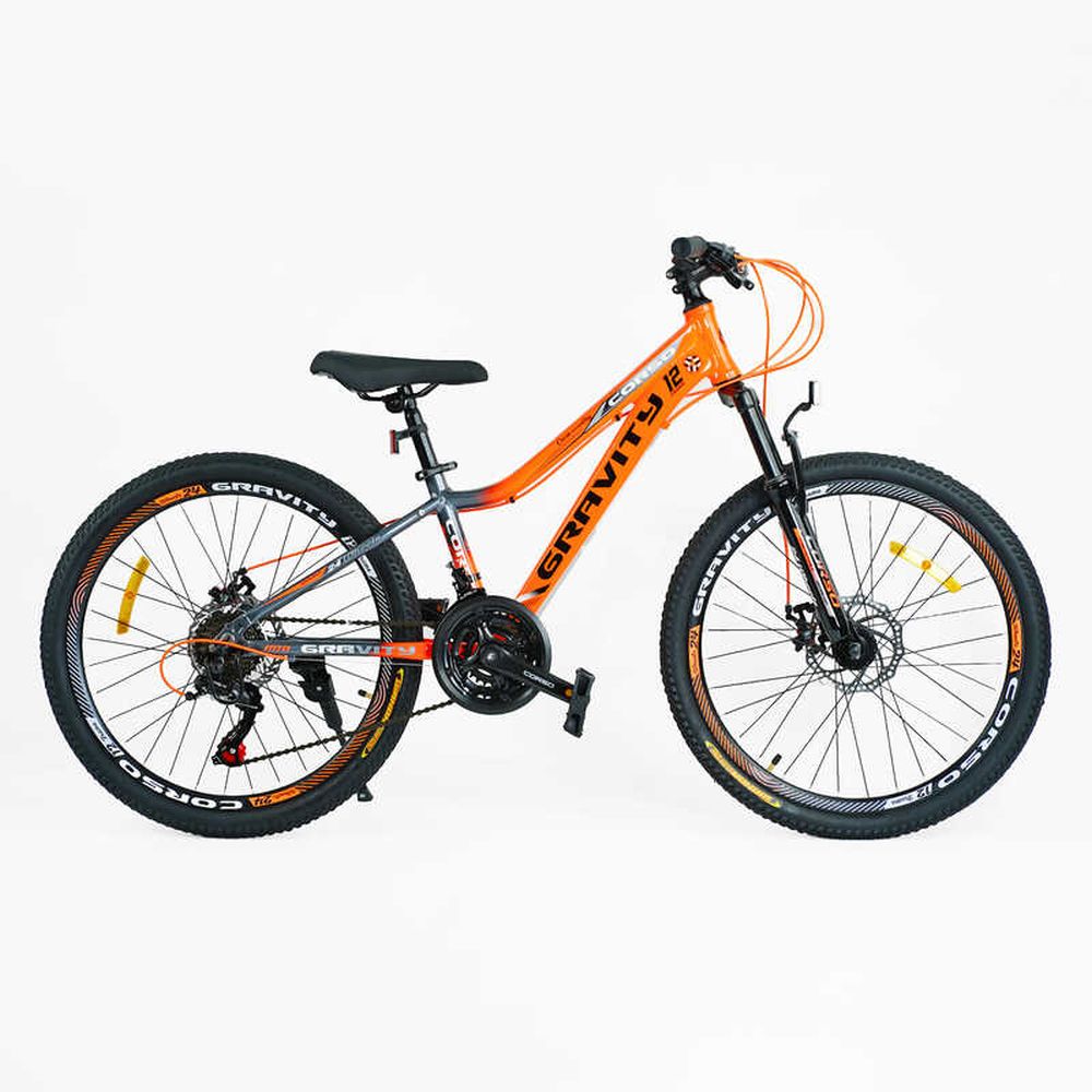 Велосипед 24" Corso «GRAVITY» GR-24763, AL рама 12’’, обладнання Shimano 21 швидкість, зібран на 75%