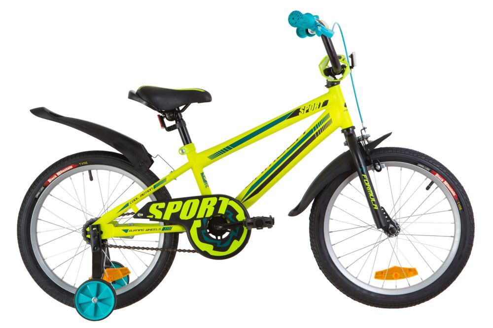 Велосипед 18" Formula SPORT (OPS-FRK-18-041), рама-9,5" St с крылом Pl 2019 салатно-бирюзовый (м)