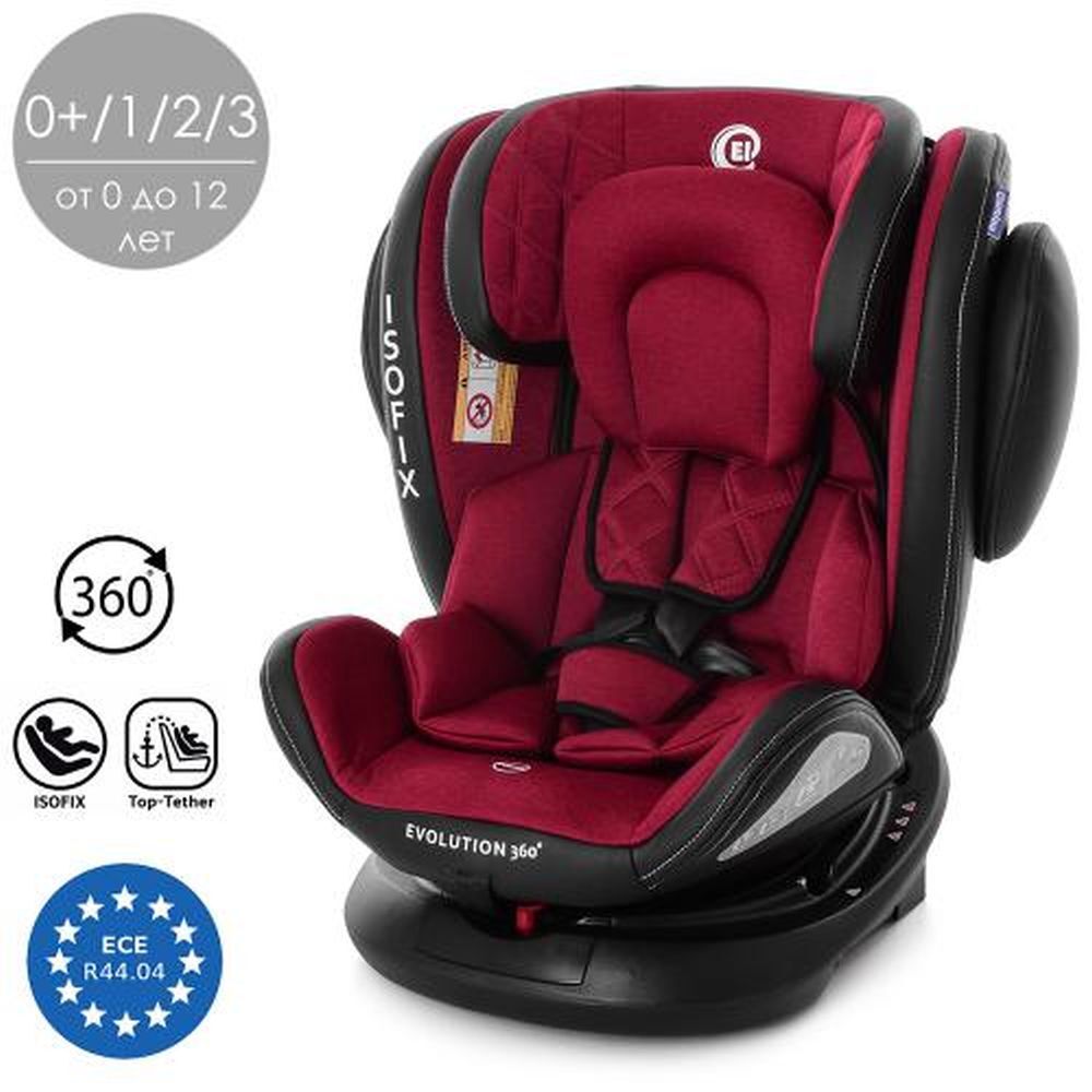 Автокресло ME 1045 EVOLUTION 360* Deep Red, детское,группа 0+/1-2-3,isofix, поворот 360,красн.