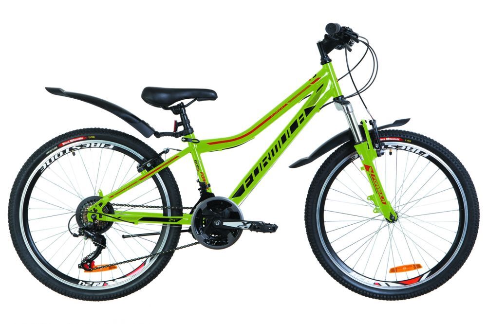 Велосипед 24" FOREST (OPS-FR-24-148), AM Vbr рама-12,5" St с крылом Pl 2019 зеленый с оранжевым