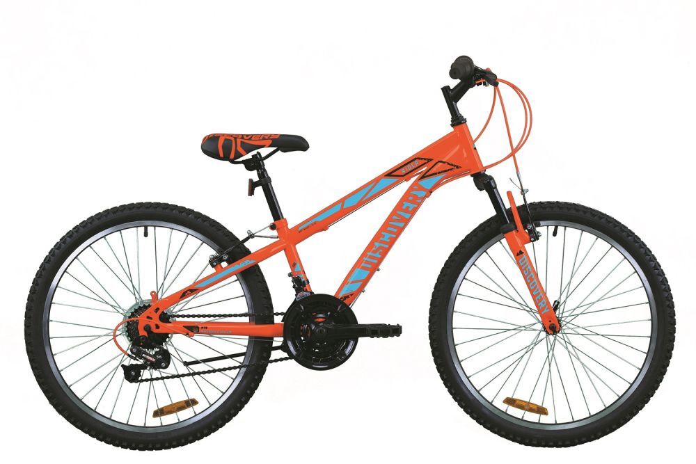 Велосипед ST 24" Discovery RIDER (OPS-DIS-24-199), AM Vbr рама-11,5" оранжево-синий 2020