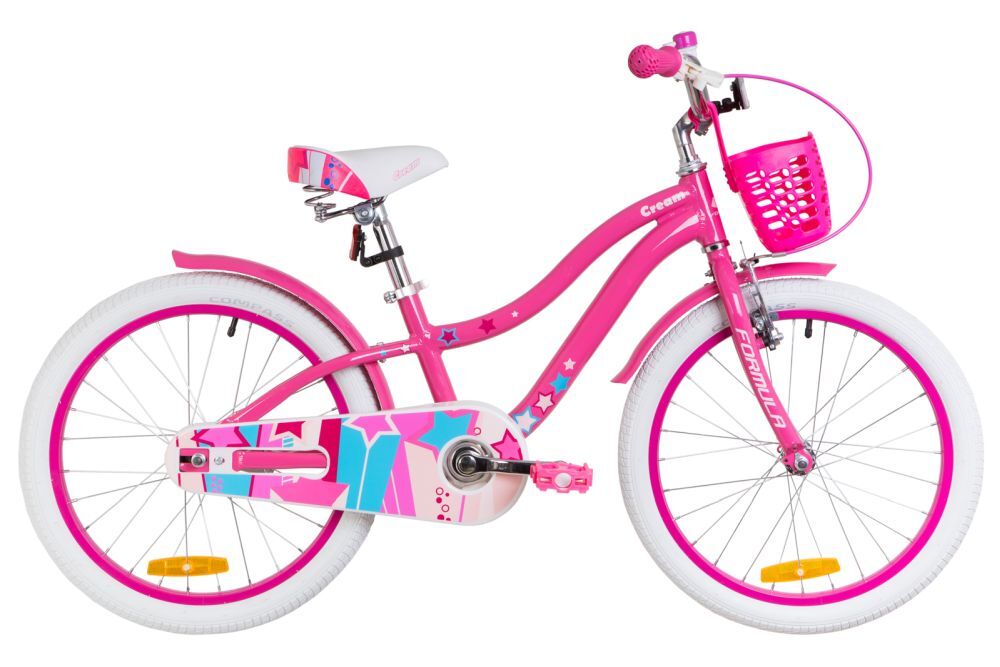 Велосипед 20" Formula CREAM (OPS-FRK-20-092), рама-11" Al с крылом St, с корзиной Pl 2019 розовый с голубым
