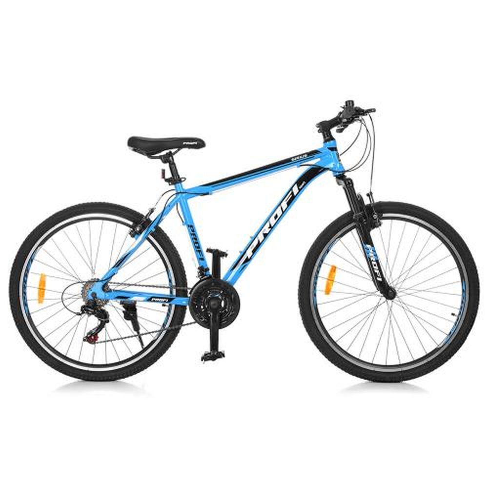 Велосипед 26" PROF1 G26SIRIUS A26.1, алюм.рама 18",SHIMANO 21SP,алюм.VB, голубо-черн